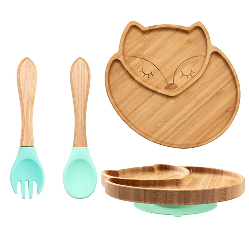 Baby Bamboo Suction Plate 3-Piece Set