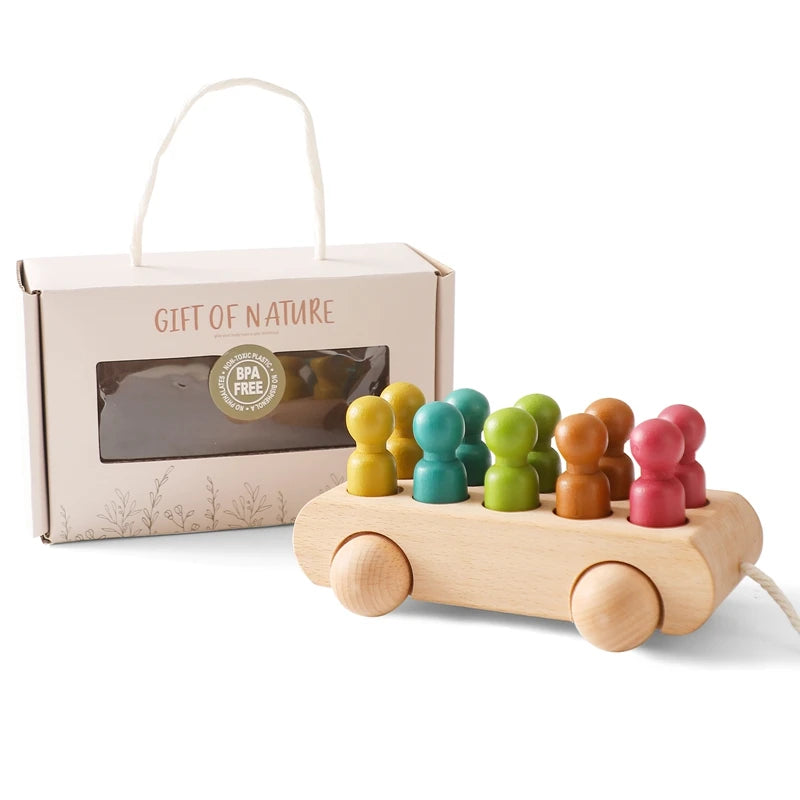 Wooden Montessori Train Set