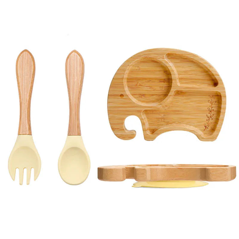 Baby Bamboo Suction Plate 3-Piece Set