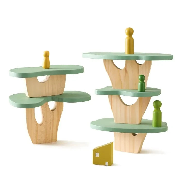 Montessori Wooden Stacking Forest Blocks