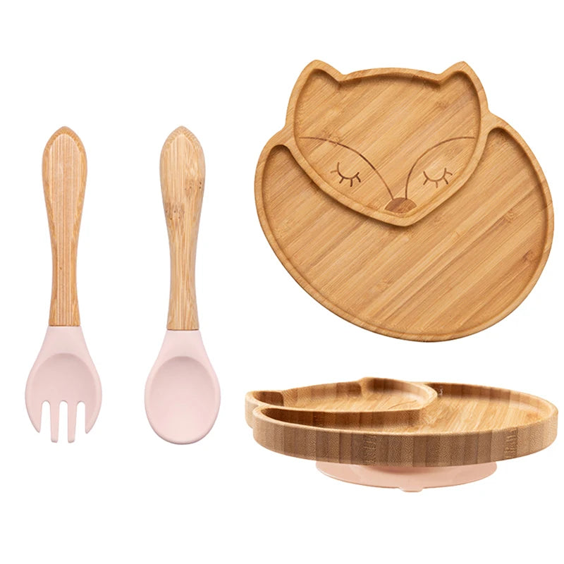 Baby Bamboo Suction Plate 3-Piece Set