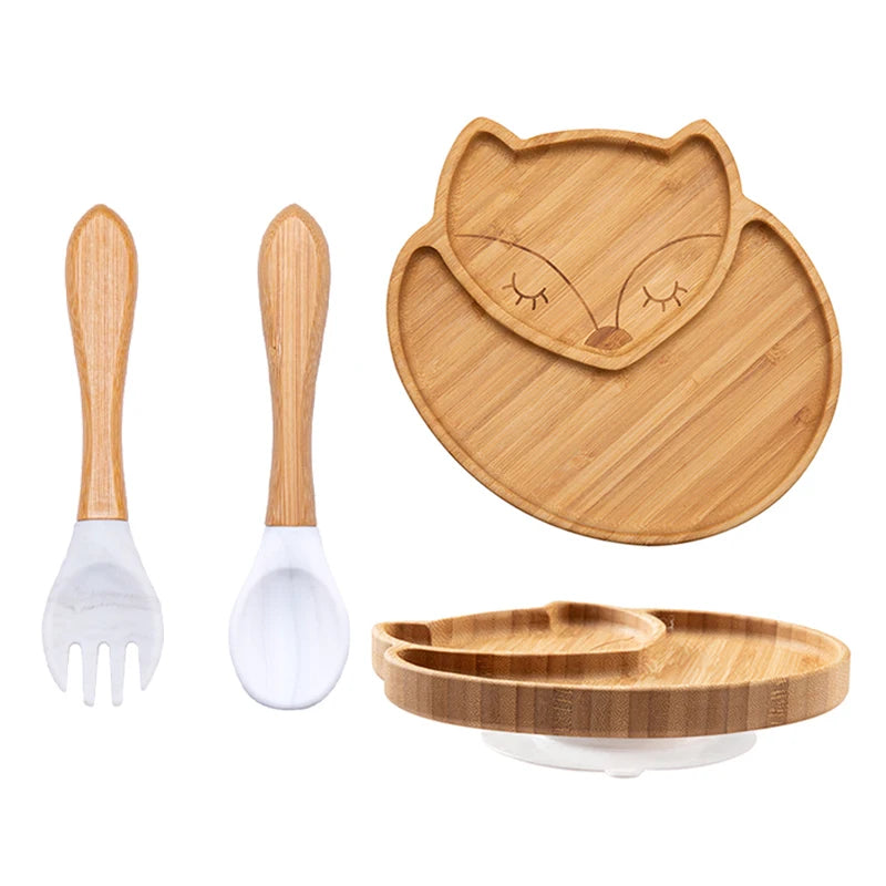 Baby Bamboo Suction Plate 3-Piece Set