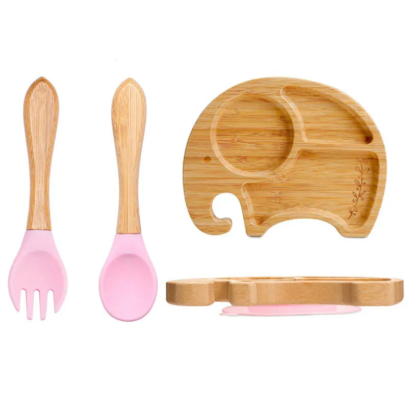 Baby Bamboo Suction Plate 3-Piece Set