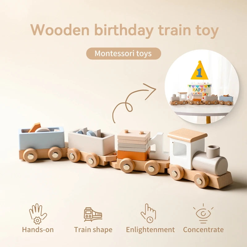 Wooden Montessori Train Set