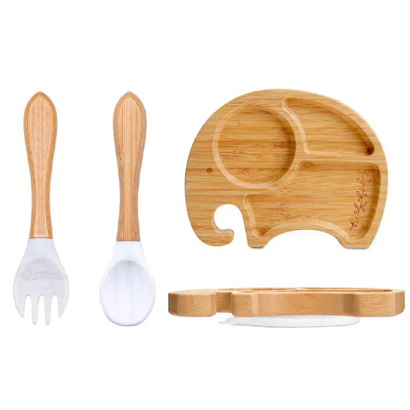 Baby Bamboo Suction Plate 3-Piece Set