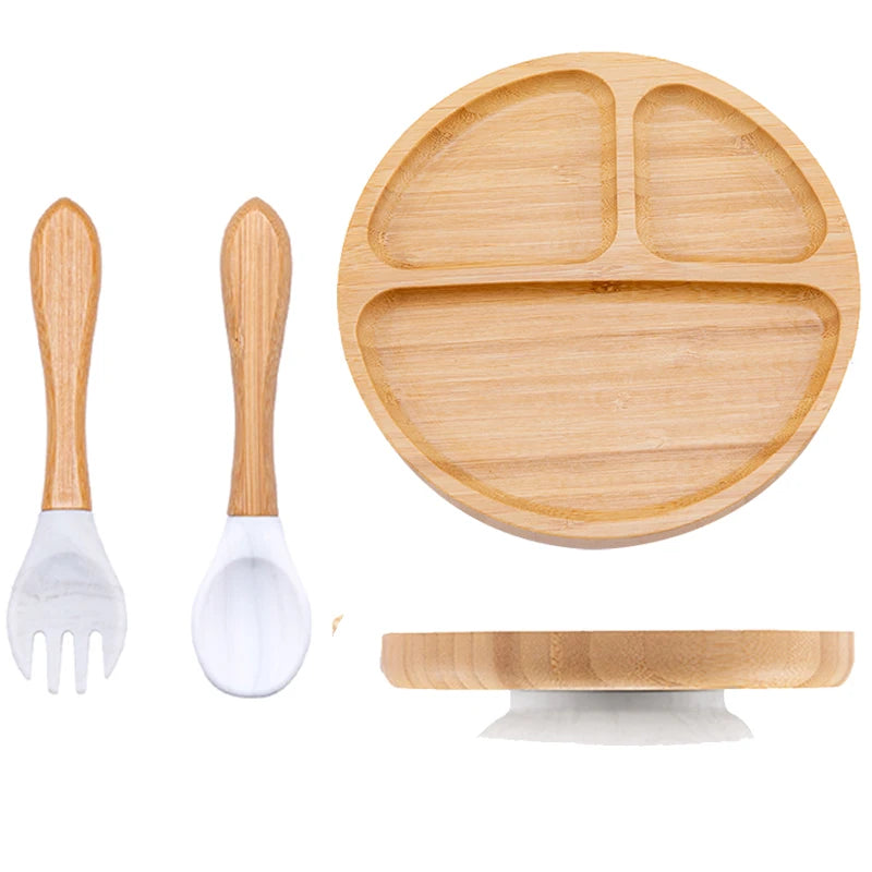 Baby Bamboo Suction Plate 3-Piece Set