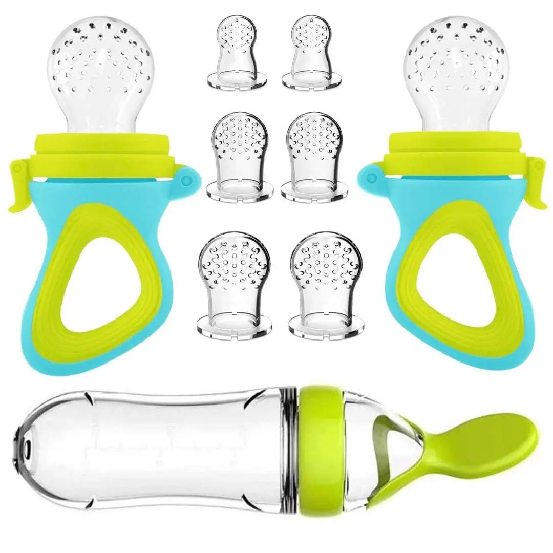 Silicone Baby Food Feeder with Squeeze Bottle & Spoon