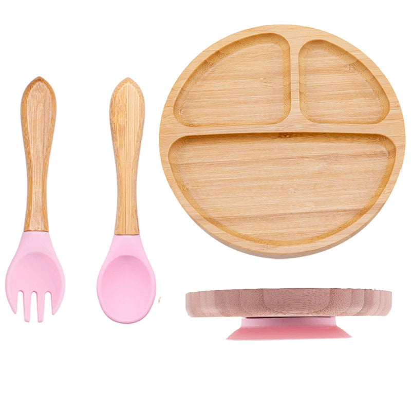 Baby Bamboo Suction Plate 3-Piece Set