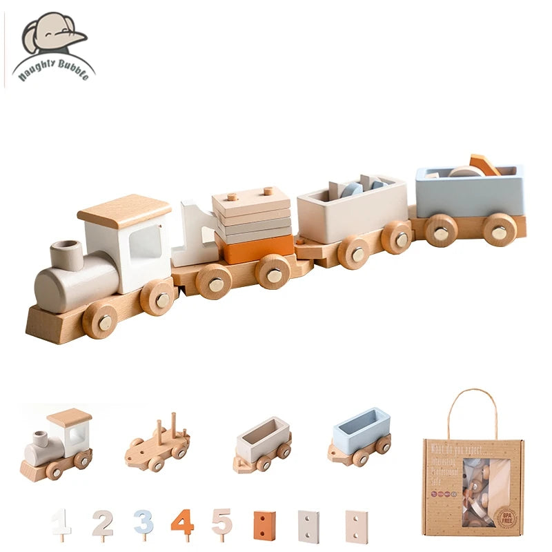 Wooden Montessori Train Set