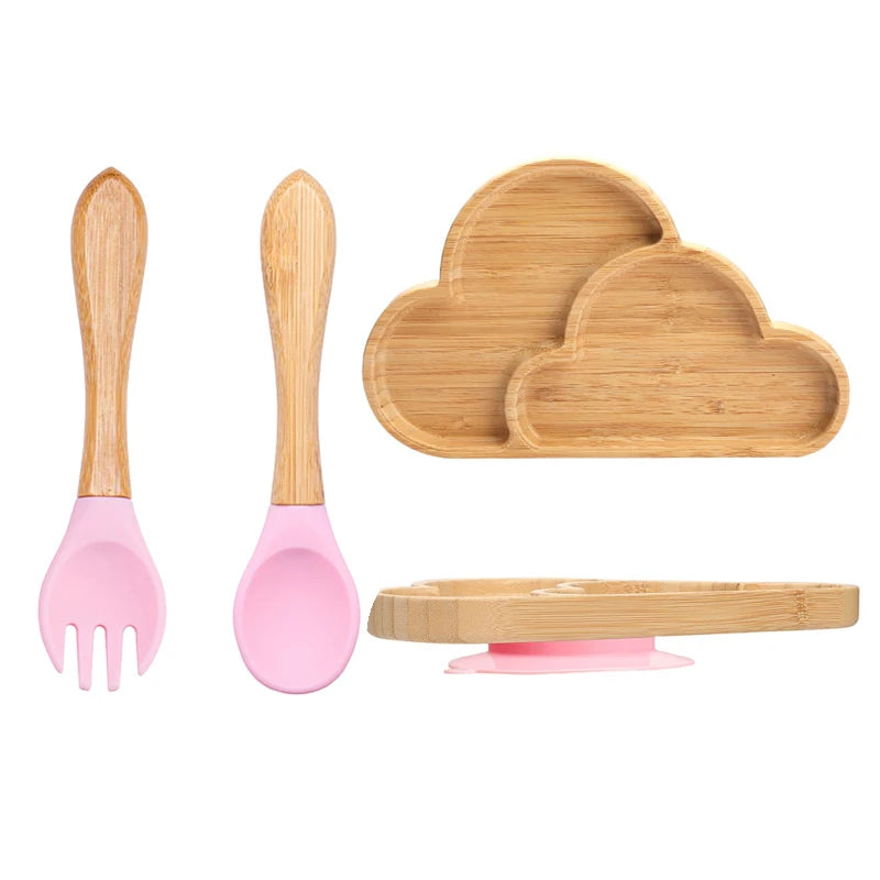 Baby Bamboo Suction Plate 3-Piece Set