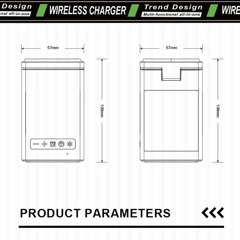 Bluetooth Speaker Wireless Charger Stand with 6-in-1 features