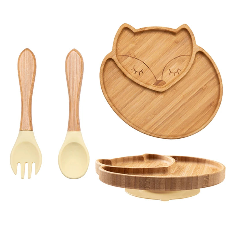 Baby Bamboo Suction Plate 3-Piece Set