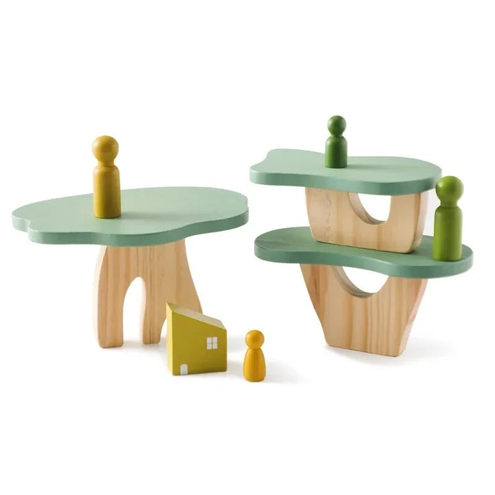 Montessori Wooden Stacking Forest Blocks