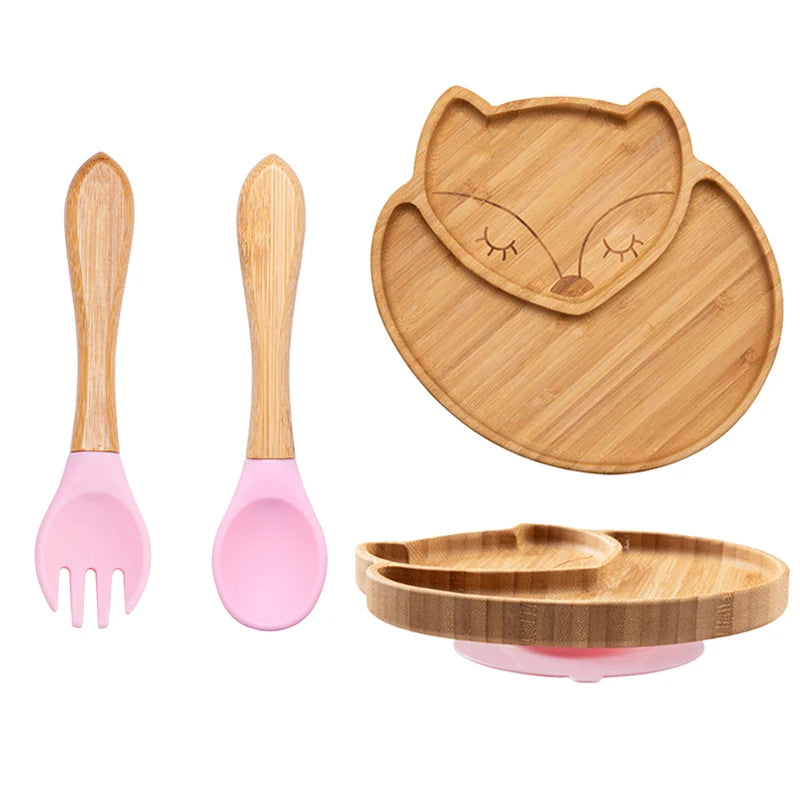 Baby Bamboo Suction Plate 3-Piece Set