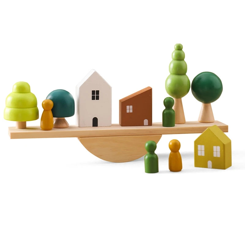 Montessori Wooden Stacking Forest Blocks