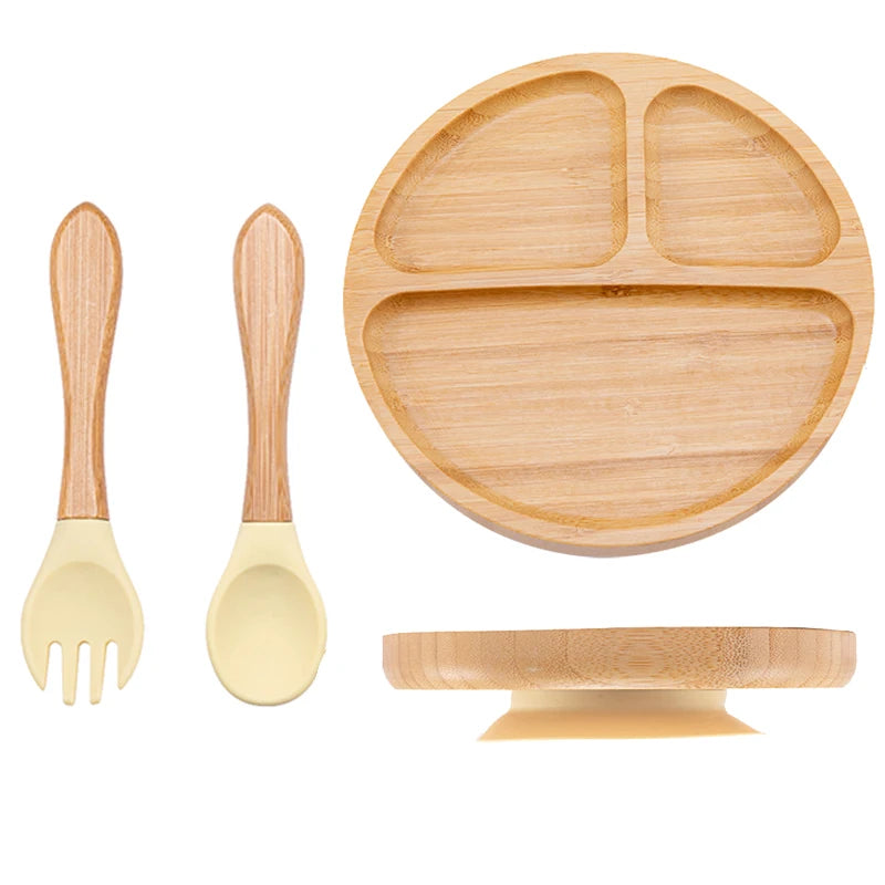 Baby Bamboo Suction Plate 3-Piece Set