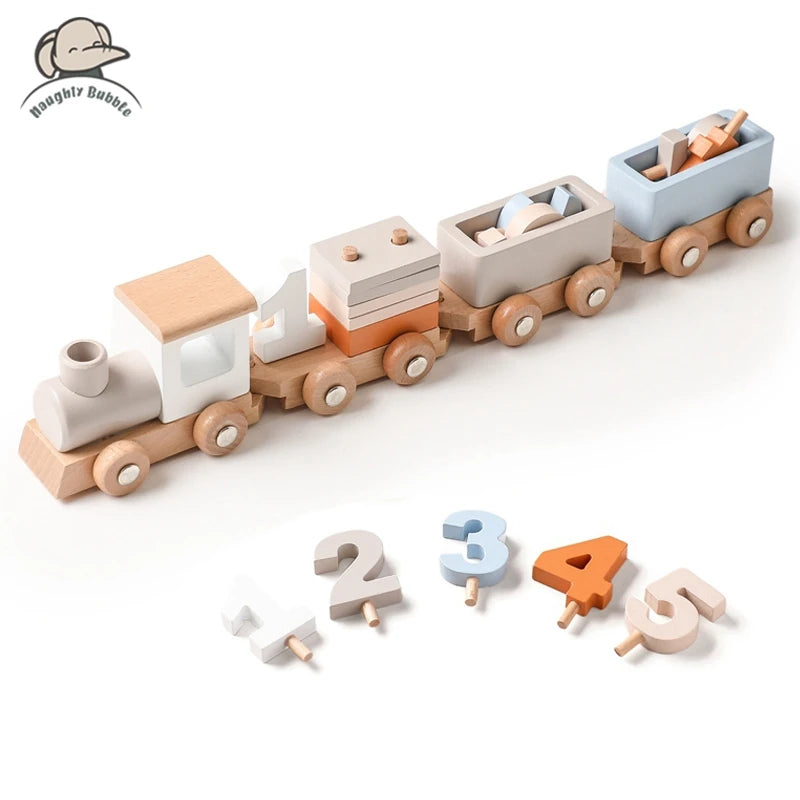 Wooden Montessori Train Set