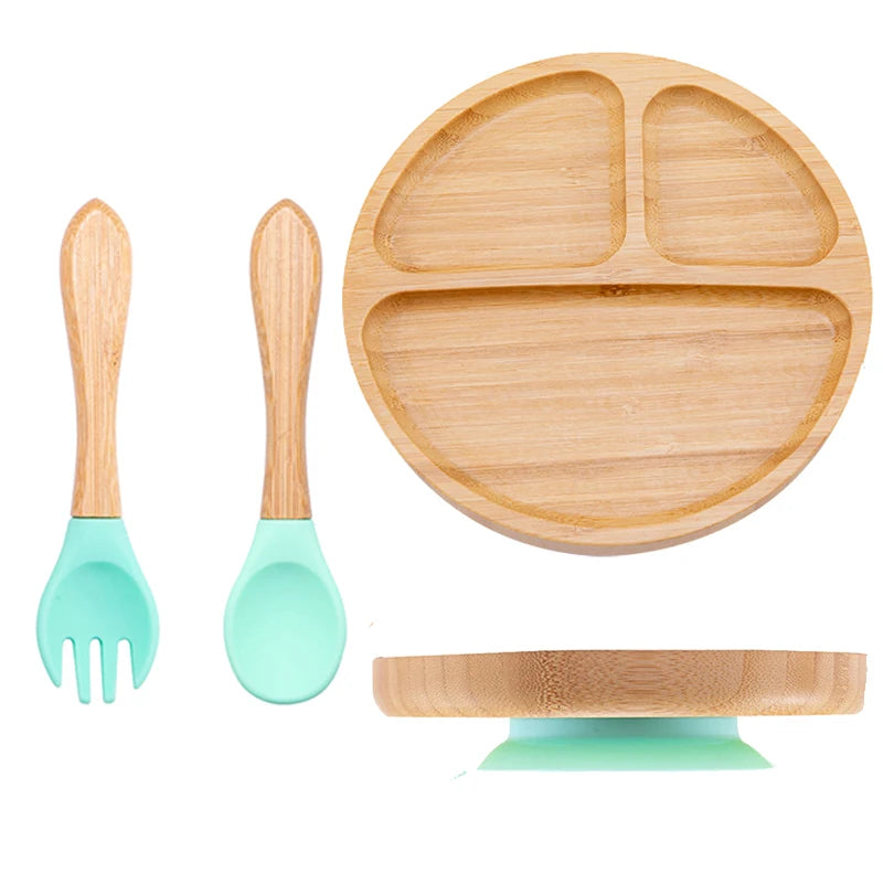 Baby Bamboo Suction Plate 3-Piece Set