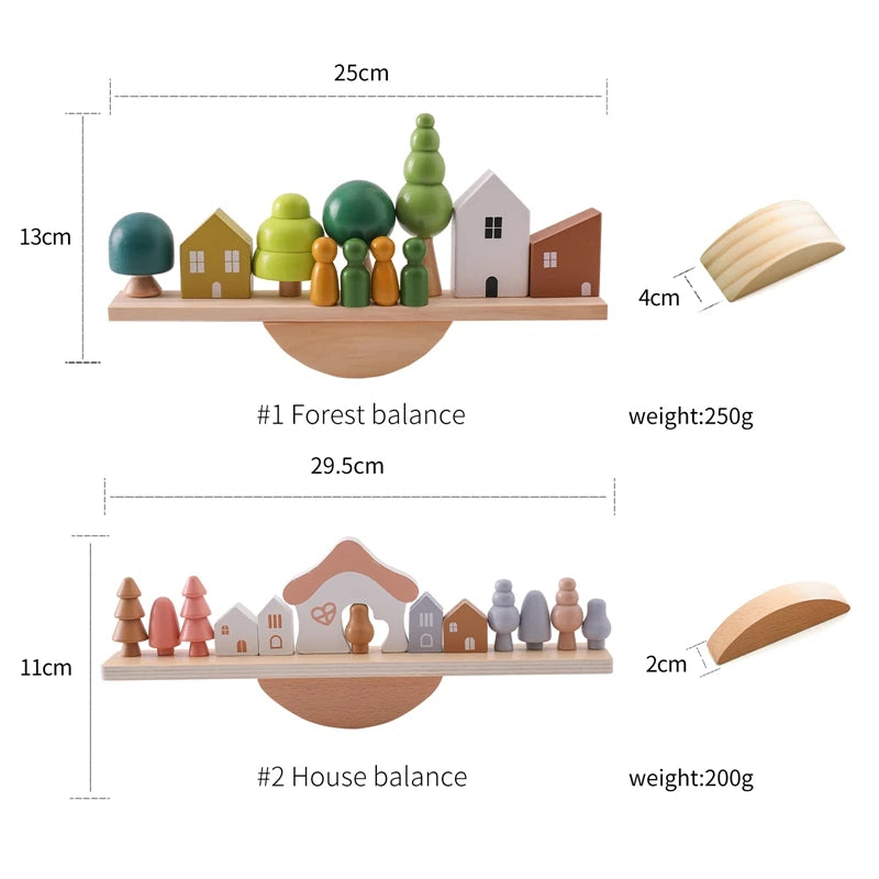 Montessori Wooden Stacking Forest Blocks