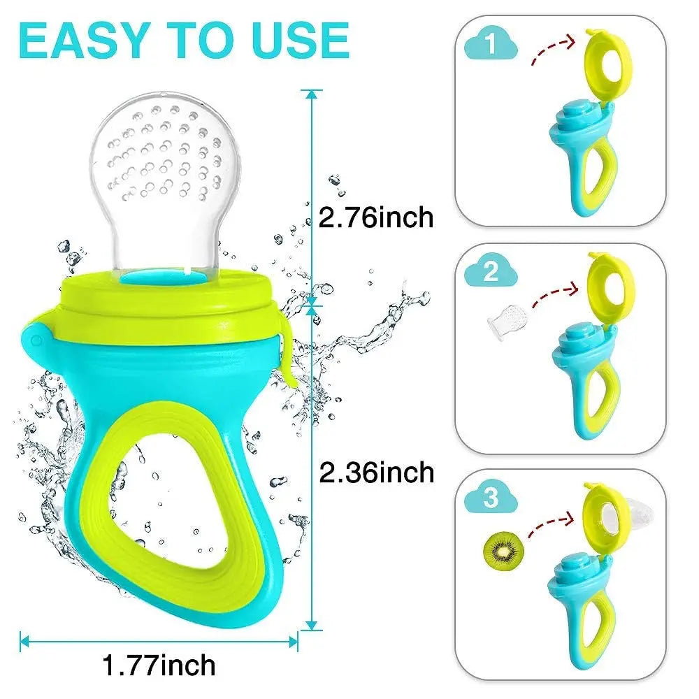 Silicone Baby Food Feeder with Squeeze Bottle & Spoon