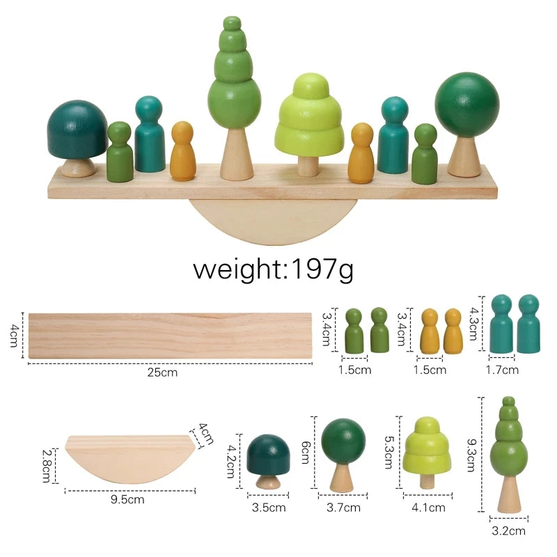 Montessori Wooden Stacking Forest Blocks